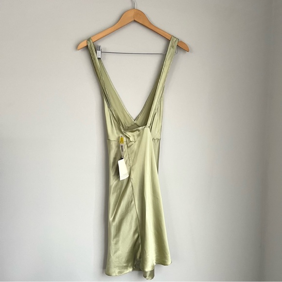 Vintage 90s Marilyn Monroe Warners Silk Slip Dress NWT Size Large Sage Green - Picture 3 of 6